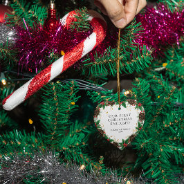 Vår första jul Förlovningskrans Tall Foto Julgransprydnad Keramik