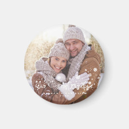 Vår första jul Foto Högtid Magnet