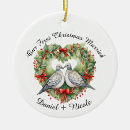Vår första jul, gift, prydnad för dem julgransprydnad keramik
