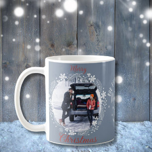 Vår första jul gifta Glad smekmånad Foto Kaffemugg