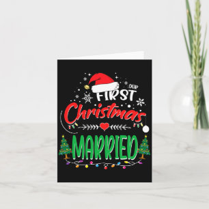 Vår första jul gifta Nygifta herr och fru  Kort