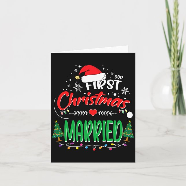 Vår första jul gifta Nygifta herr och fru  Kort (Framsida)
