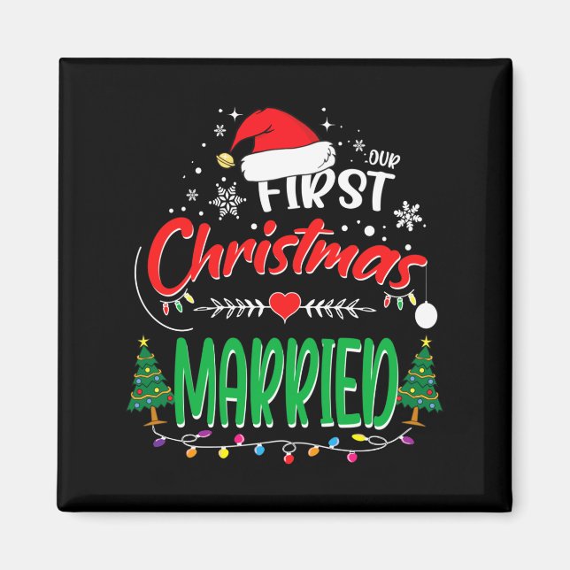 Vår första jul gifta nygifta herr och fru  magnet (Framsidan)