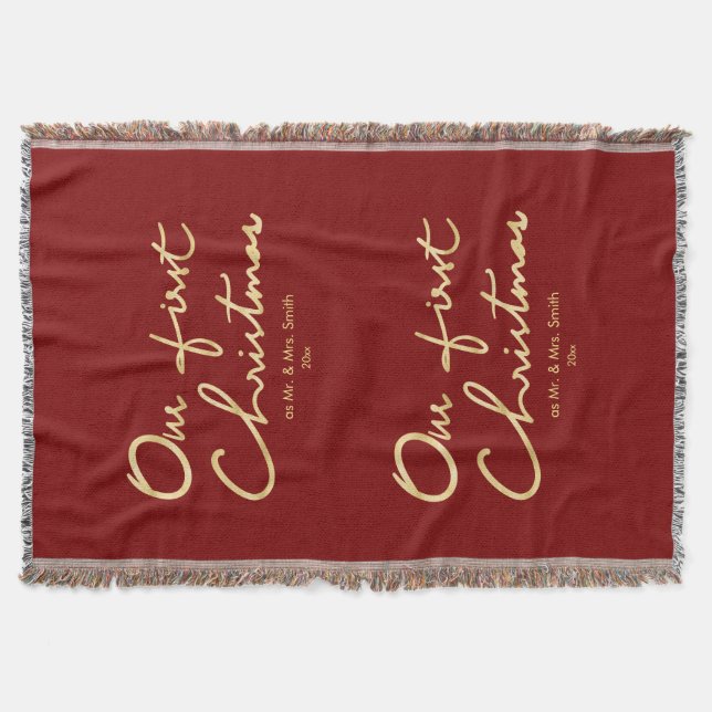 Vår första jul | Handskriven 1:a jul Mysfilt (Framsidan)