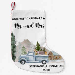 Vår första jul Herr & fru Handtruck Skog Liten Julstrumpa