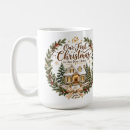 Vår första jul i vårt nya hem 2026-ornament kaffemugg