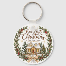 Vår första jul i vårt nya hem 2026-ornament  nyckelring