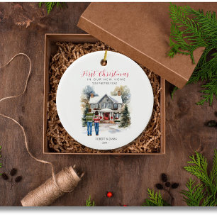 Vår första jul i vårt nya hem Par Ornament