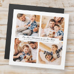 Vår första jul i vårt nya, moderna 4-foto<br><div class="desc">Design består av modern chic-typografi med sans serif- och serif-teckensnitt. Lägg till foton av anpassningsbarna i familjen och nytt hem och år.</div>
