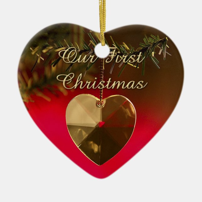 Vår första jul julgransprydnad keramik (Framsidan)