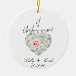 Vår första jul julgransprydnad keramik