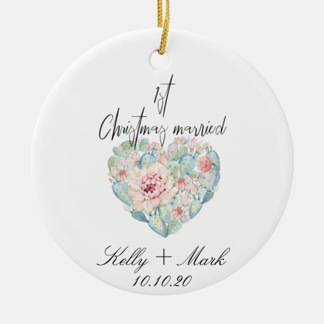 Vår första jul julgransprydnad keramik (Framsidan)