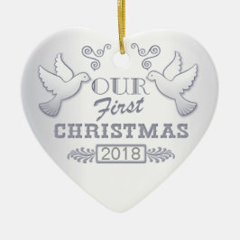 Vår första jul, Lovebird Ceramic Ornamic Julgransprydnad Keramik