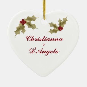 "Vår första jul/Make och fru" Julgransprydnad Keramik