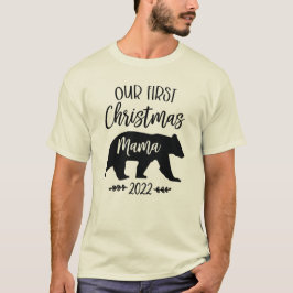Vår första jul Mamma Björn Familj Matchande Jul T Shirt