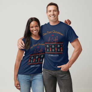 Vår första jul, mr och Mrs. /Ett par nylyft T Shirt