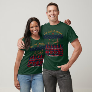Vår första jul, mr och Mrs. /Ett par nylyft T Shirt