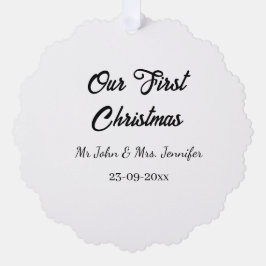 Vår första jul, mr och Mrs. namn.