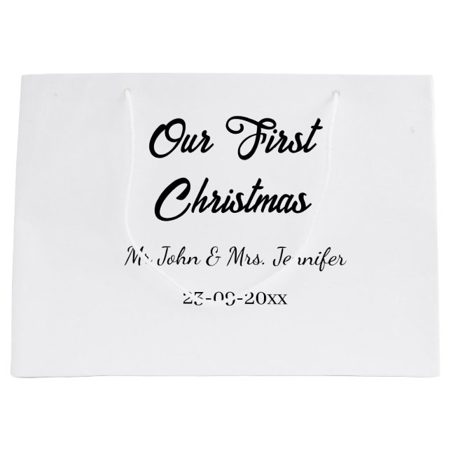 Vår första jul, mr och Mrs. namn. (Framsidan)