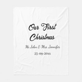 Vår första jul, mr och Mrs. namn. Fleecefilt