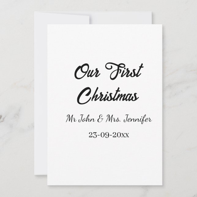 Vår första jul, mr och Mrs. namn. Inbjudningar (Framsida)