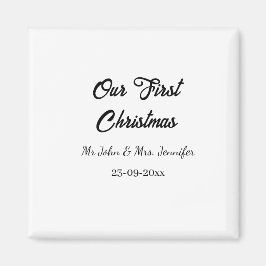 Vår första jul, mr och Mrs. namn. Magnet