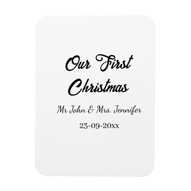 Vår första jul, mr och Mrs. namn. Magnet (Vertikal)