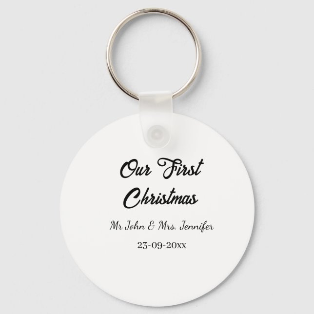 Vår första jul, mr och Mrs. namn. Nyckelring (Framsida)