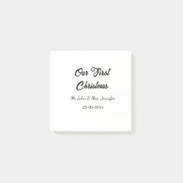 Vår första jul, mr och Mrs. namn. Post-it Block