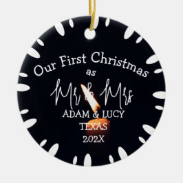 Vår första jul, Mr. och Mrs. Newlyed Candle Julgransprydnad Keramik