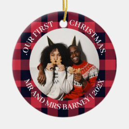Vår första jul, Mr. och Mrs. Newlyed elegant Julgransprydnad Keramik