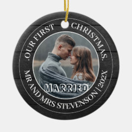 Vår första jul, Mr. och Mrs. Newlyed elegant Julgransprydnad Keramik