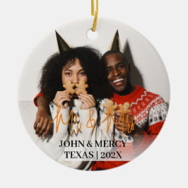 Vår första jul, Mr. och Mrs. Newlyed elegant Julgransprydnad Keramik