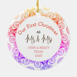 Vår första jul, Mr. och Mrs. Newlyed elegant Julgransprydnad Keramik