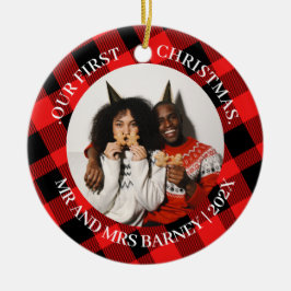 Vår första jul, Mr. och Mrs. Newlyed elegant Julgransprydnad Keramik