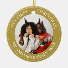 Vår första jul, Mr. och Mrs. Newlyed elegant Julgransprydnad Keramik