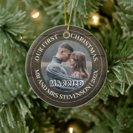 Vår första jul, Mr. och Mrs. Newlyed elegant Julgransprydnad Keramik