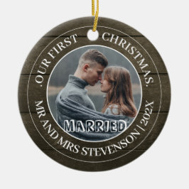 Vår första jul, Mr. och Mrs. Newlyed elegant Julgransprydnad Keramik