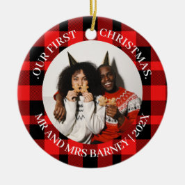 Vår första jul, Mr. och Mrs. Newlyed elegant Julgransprydnad Keramik