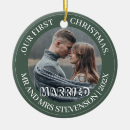 Vår första jul, Mr. och Mrs. Newlyed elegant Julgransprydnad Keramik