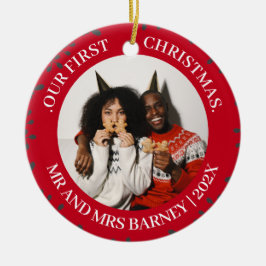 Vår första jul, Mr. och Mrs. Newlyed elegant Julgransprydnad Keramik
