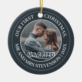 Vår första jul, Mr. och Mrs. Newlyed elegant Julgransprydnad Keramik