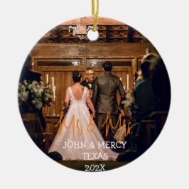 Vår första jul, Mr. och Mrs. Newlyed elegant Julgransprydnad Keramik