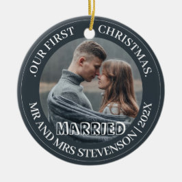 Vår första jul, Mr. och Mrs. Newlyed elegant Julgransprydnad Keramik