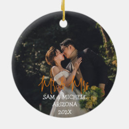 Vår första jul, Mr. och Mrs. Newlyed wood Julgransprydnad Keramik