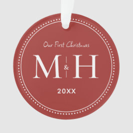 Vår första jul Newlyweds Monogram Red