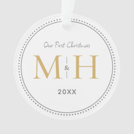 Vår första jul Newlyweds Monogram White