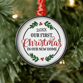 Vår första jul - nya hem julgransprydnad metall