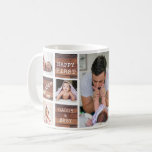 Vår första jul, nya pappa 7 Fotokollage Wood Kaffemugg<br><div class="desc">Skapa din egen soliga skog 7 som fotokollage mugg som en keepsaké för den nya pappas första jul.</div>