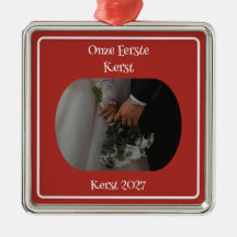Vår Första Jul Ornament med Foto